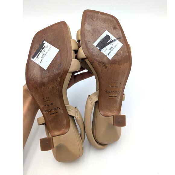 Vince Coline Slingback Padded Leather Sandals Women's Blonde Size US7M EU37 - Picture 8 of 12